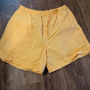 Vintage Adidas Nylon Track Athletic Shorts Yellow Stripes Size Large Mens 1990s